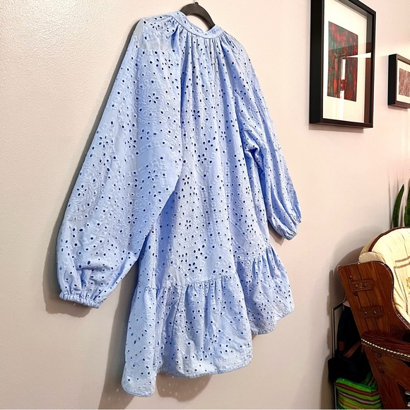 NWT H&M Powder Light Blue Tunic Dress w/ Eyelet Embroidery SOLD OUT ONLINE - Picture 15 of 16